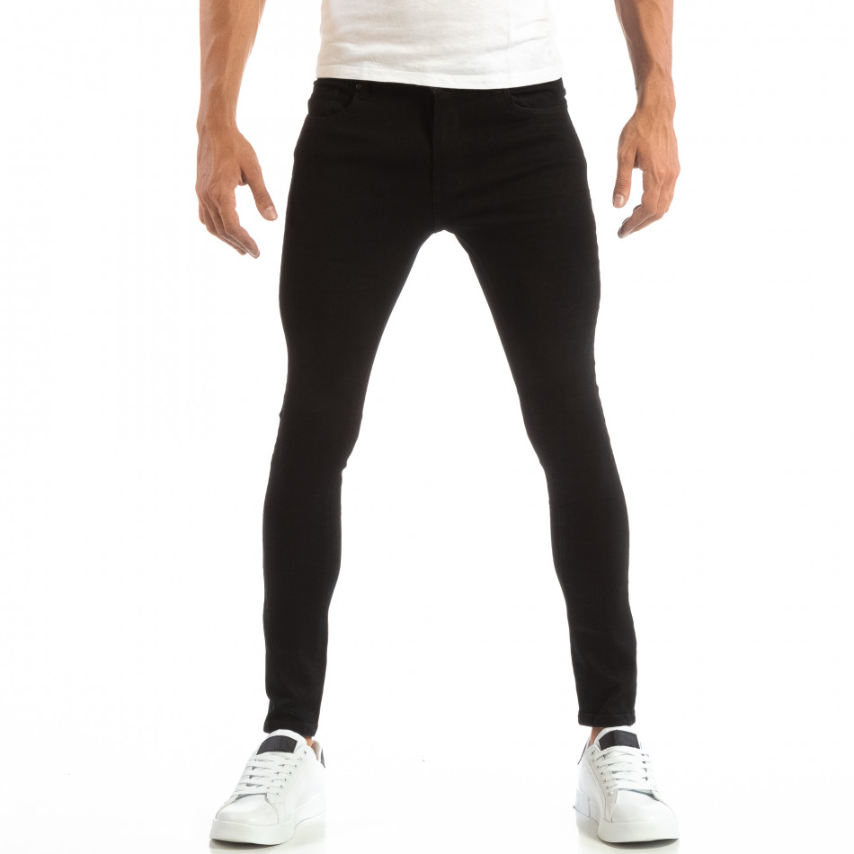 Ανδρικό μαύρο Skinny τζιν απλό μοντέλο it240818-28