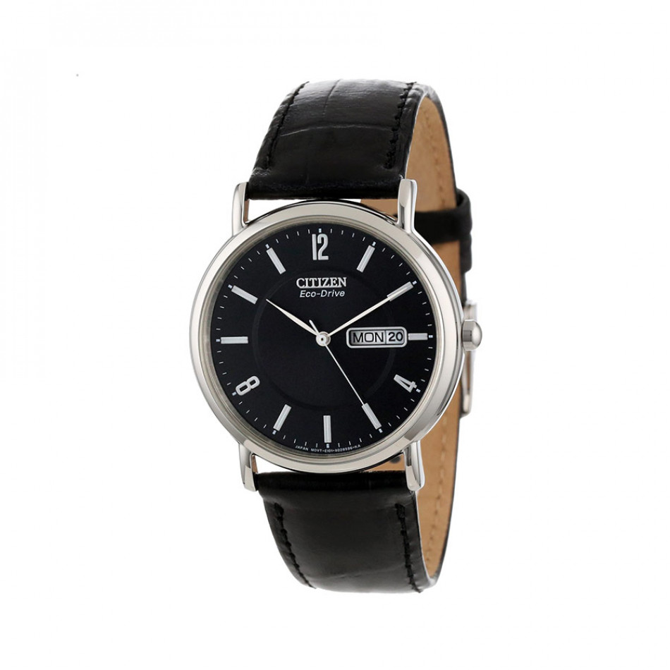 Ανδρικό ρολόι Citizen ECO-DRIVE GTS Black Dial Black Leather BM8241-01E BM8241 01E/Cal. E101
