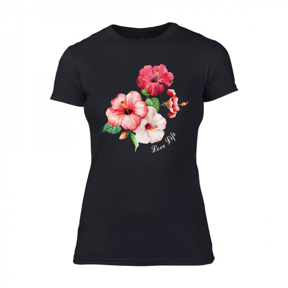 Γυναικεία Μπλούζα Flowers μαύρο Χρώμα Μέγεθος L TMNSPF006