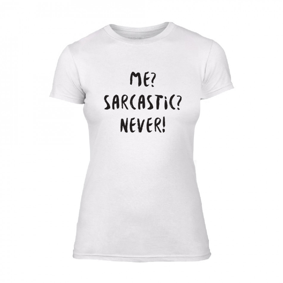 Γυναικεία Μπλούζα Me? Sarcastic? Never! λευκό Χρώμα Μέγεθος XL TMNSPF015XL
