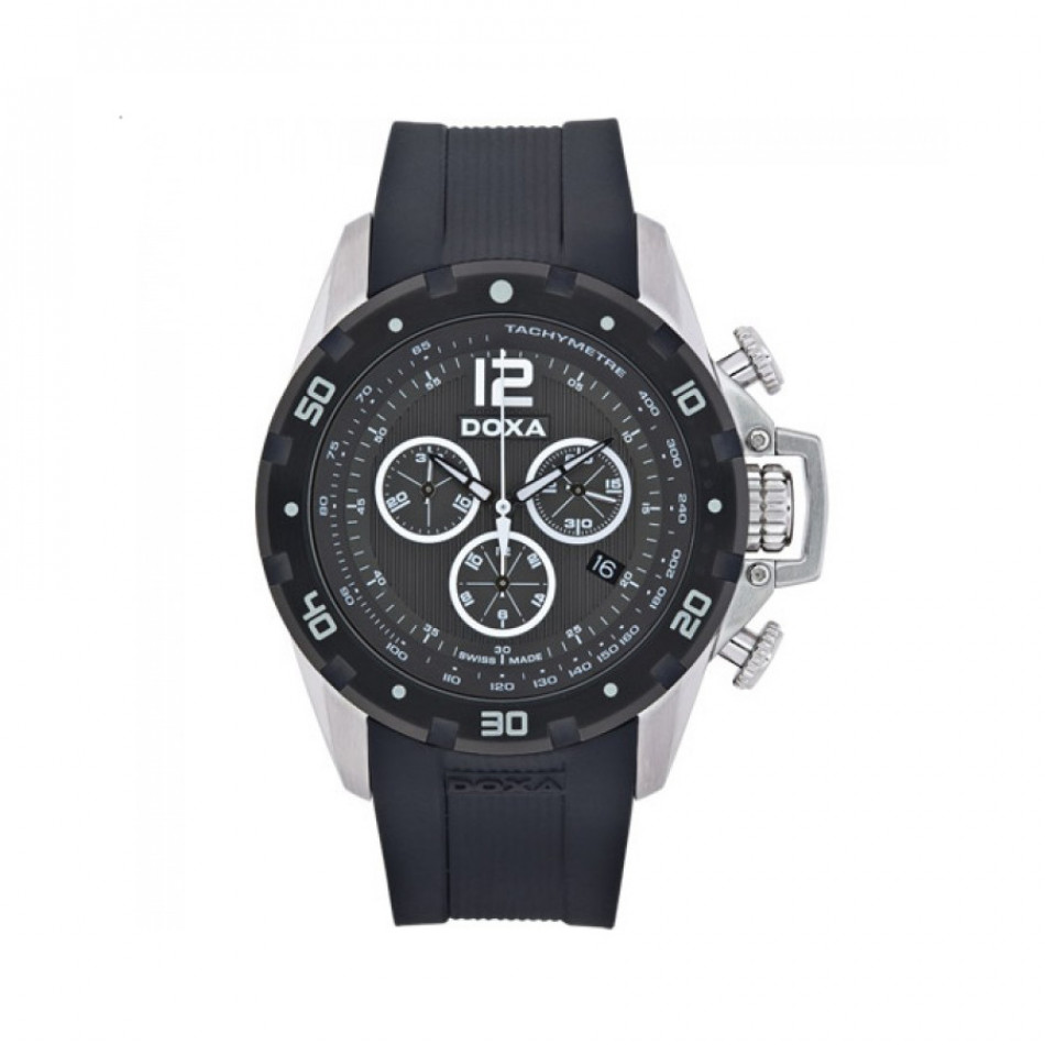 Ανδρικό ρολόι Doxa Water N'Sports Black Quartz Chronograph  7038010320