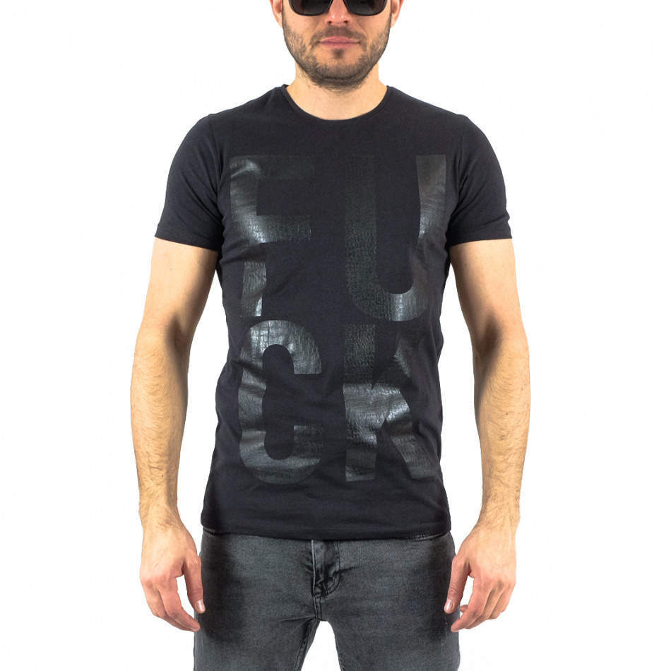 Ανδρική μαύρη κοντομάνικη μπλούζα Lagos tr250322-62