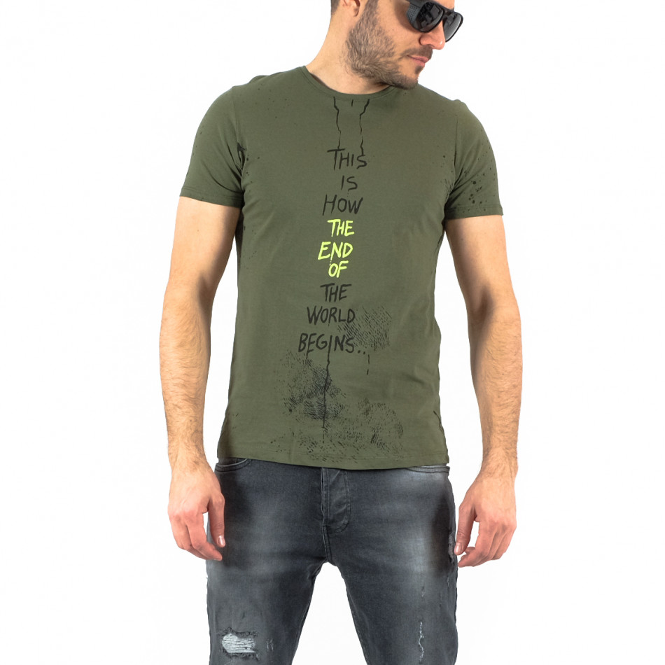 Ανδρική πράσινη κοντομάνικη μπλούζα Lagos 21306 tr250322-51