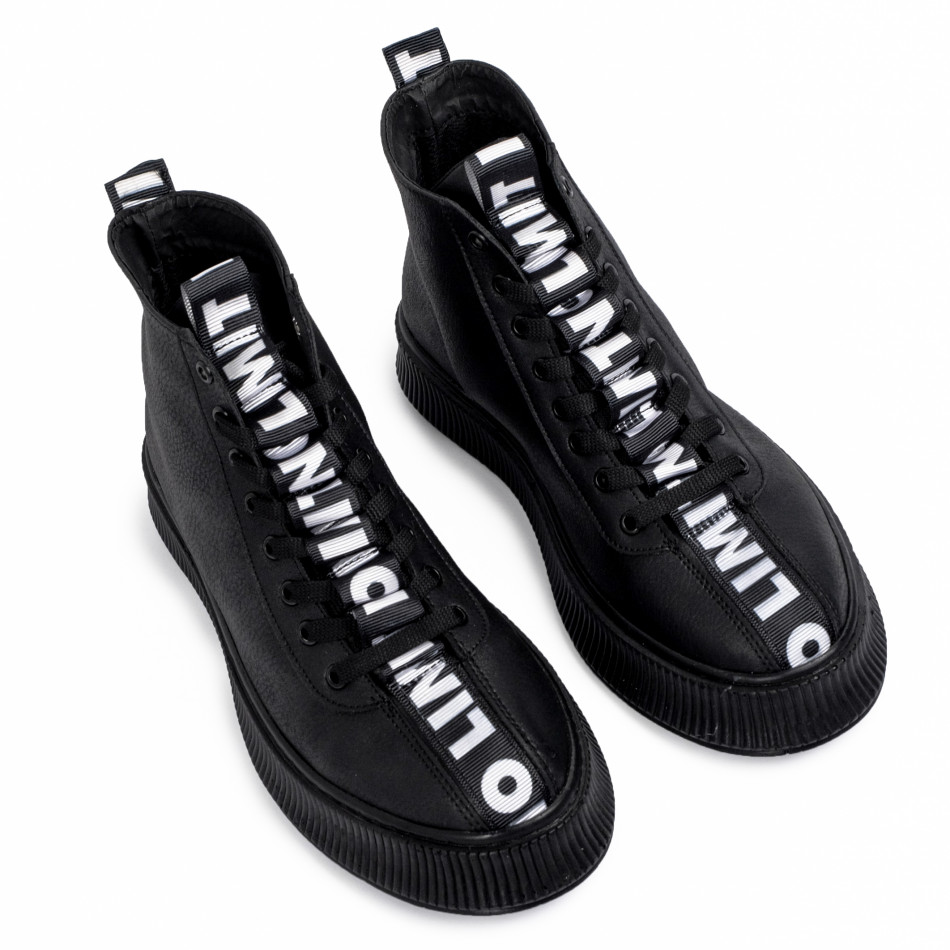 Ανδρικά ψηλά μαύρα sneakers tr181120-2