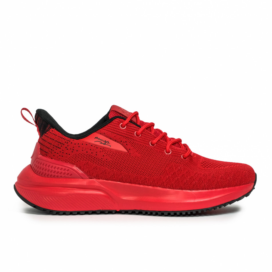 Ανδρικά κόκκινα sneakers σε υφή it090321-5