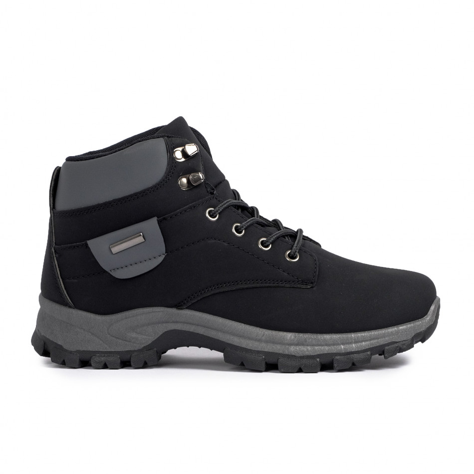 Ανδρικά μαύρα μποτάκια Trekking design it021120-1