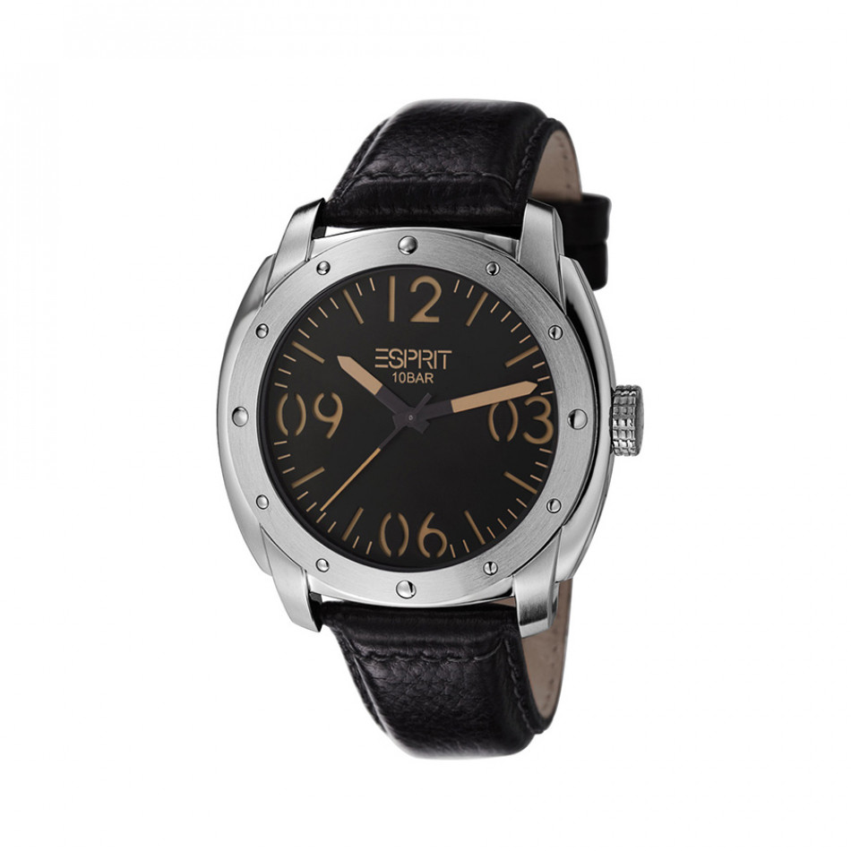 Ανδρικό ρολόι Esprit Black Dial Black Leather  ES106381001