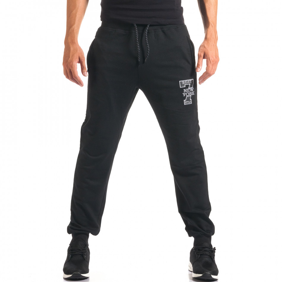 Ανδρικό μαύρο παντελόνι jogger Top Star it160816-30