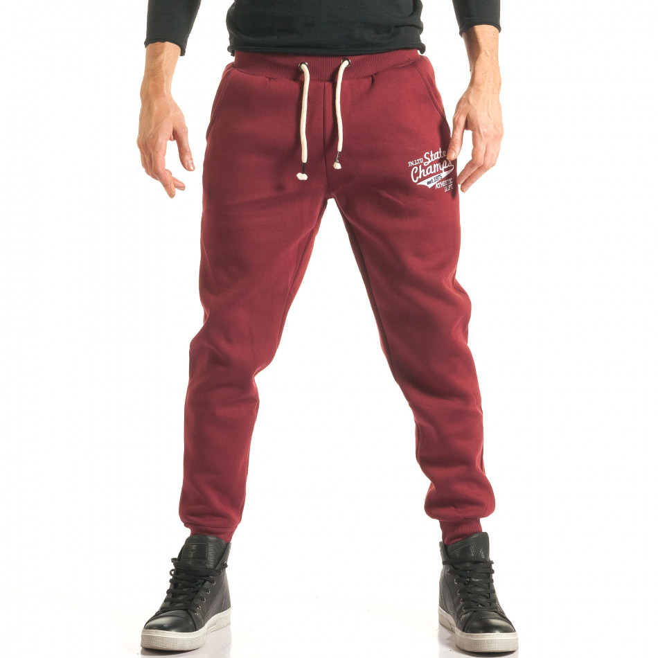 Ανδρικό κόκκινο παντελόνι jogger Enos it181116-40