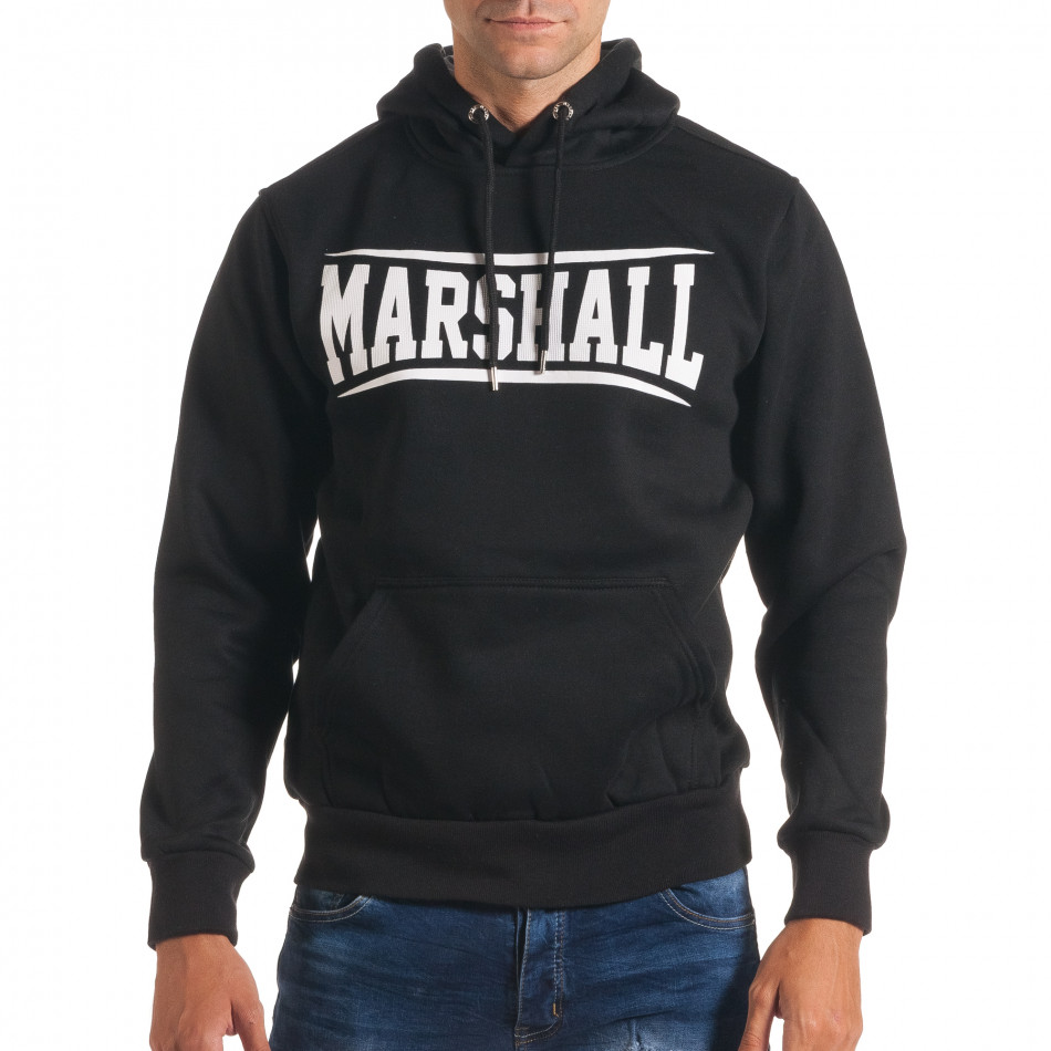 Ανδρικό μαύρο φούτερ Marshall it240816-10