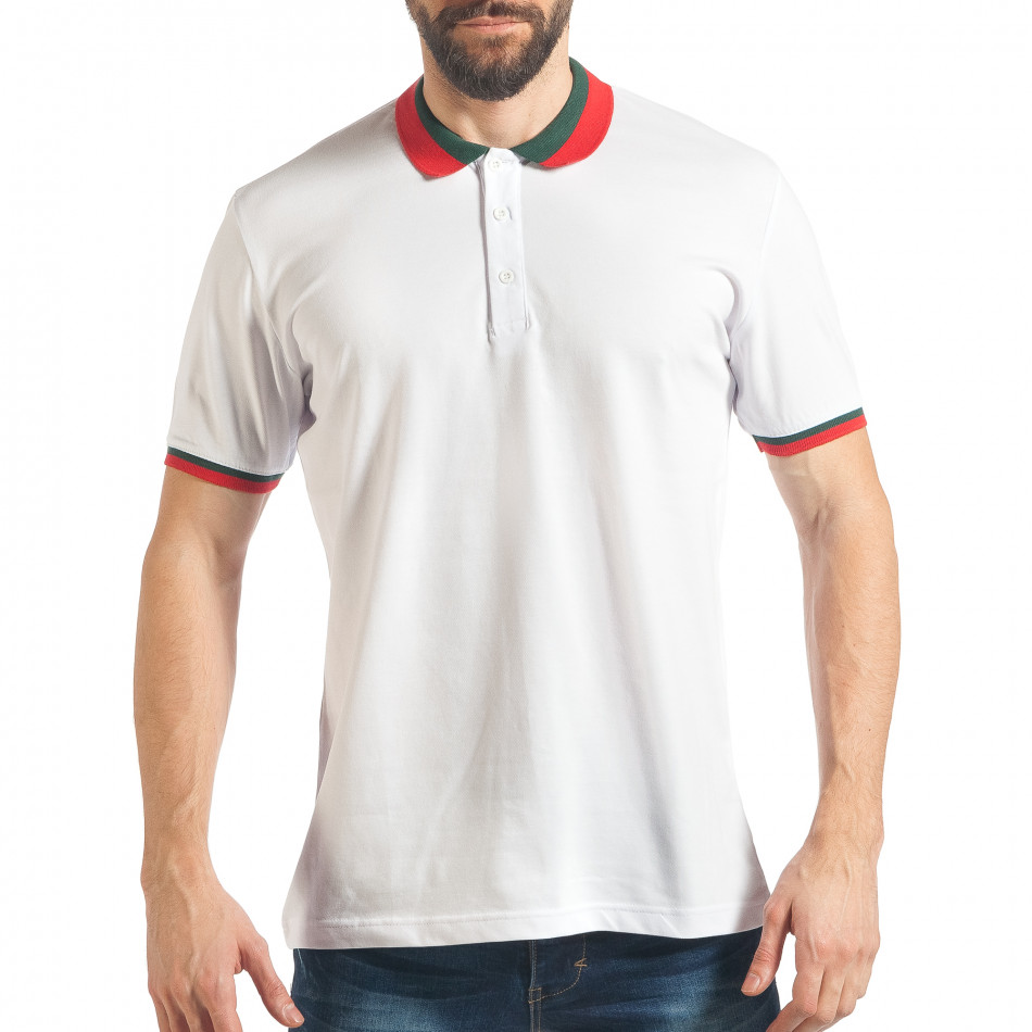 Ανδρική λευκή πολο Black Island tsf020218-61