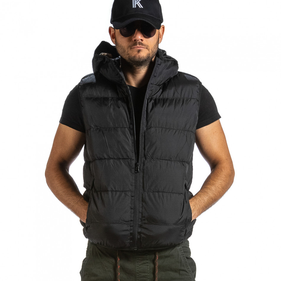 Ανδρικό μαύρο αμάνικο μπουφάν X-Feel 99502-9A gr070921-31