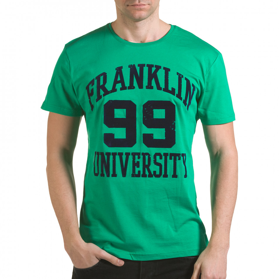 Ανδρική πράσινη κοντομάνικη μπλούζα Franklin il170216-1