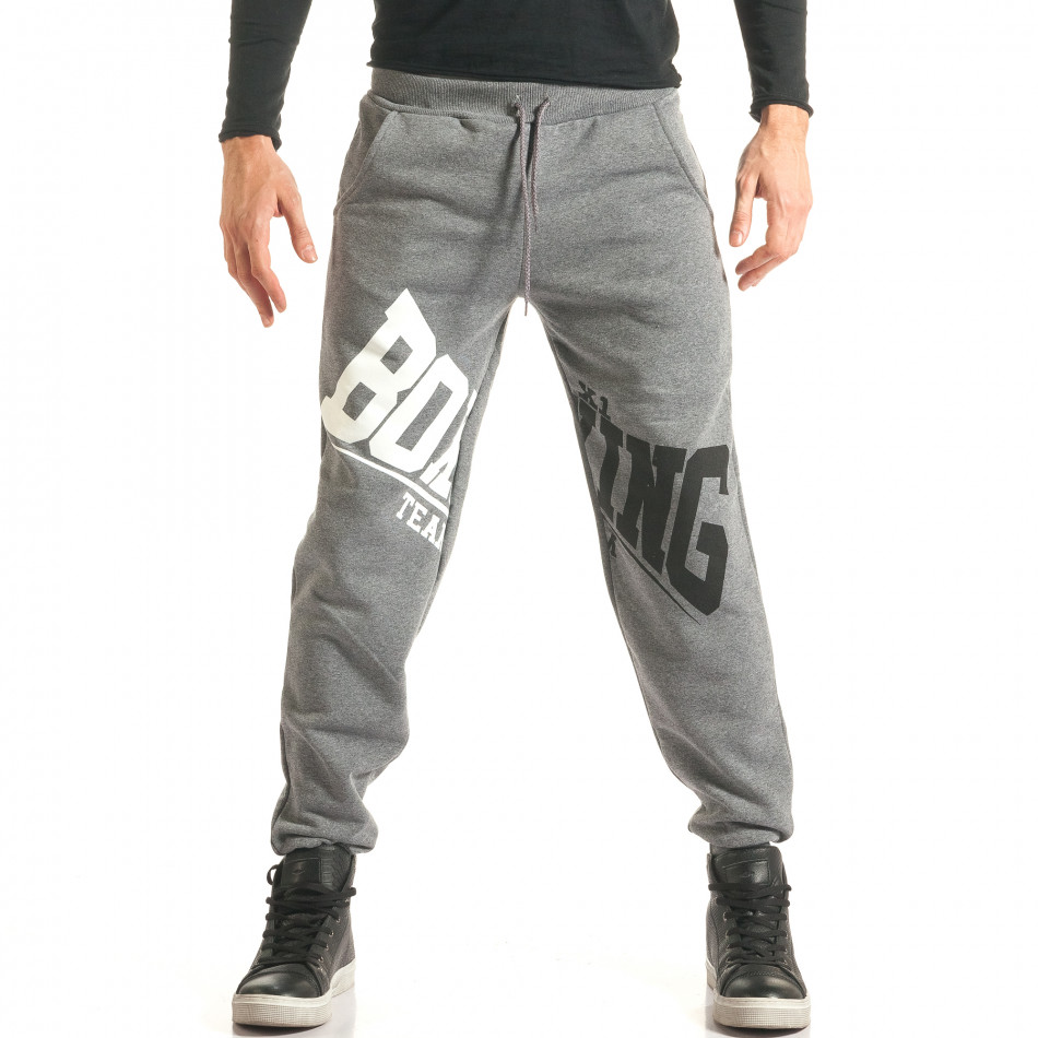 Ανδρικό γκρι παντελόνι jogger X1 it181116-8
