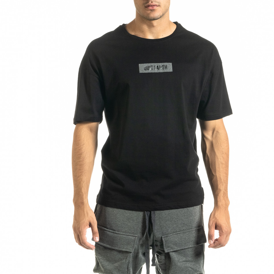 Ανδρική μαύρη κοντομάνικη μπλούζα Breezy tr020920-24