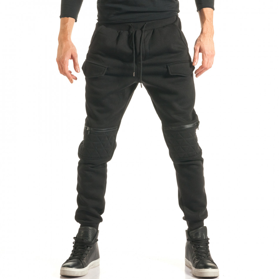 Ανδρικό μαύρο παντελόνι jogger Maximal it181116-14