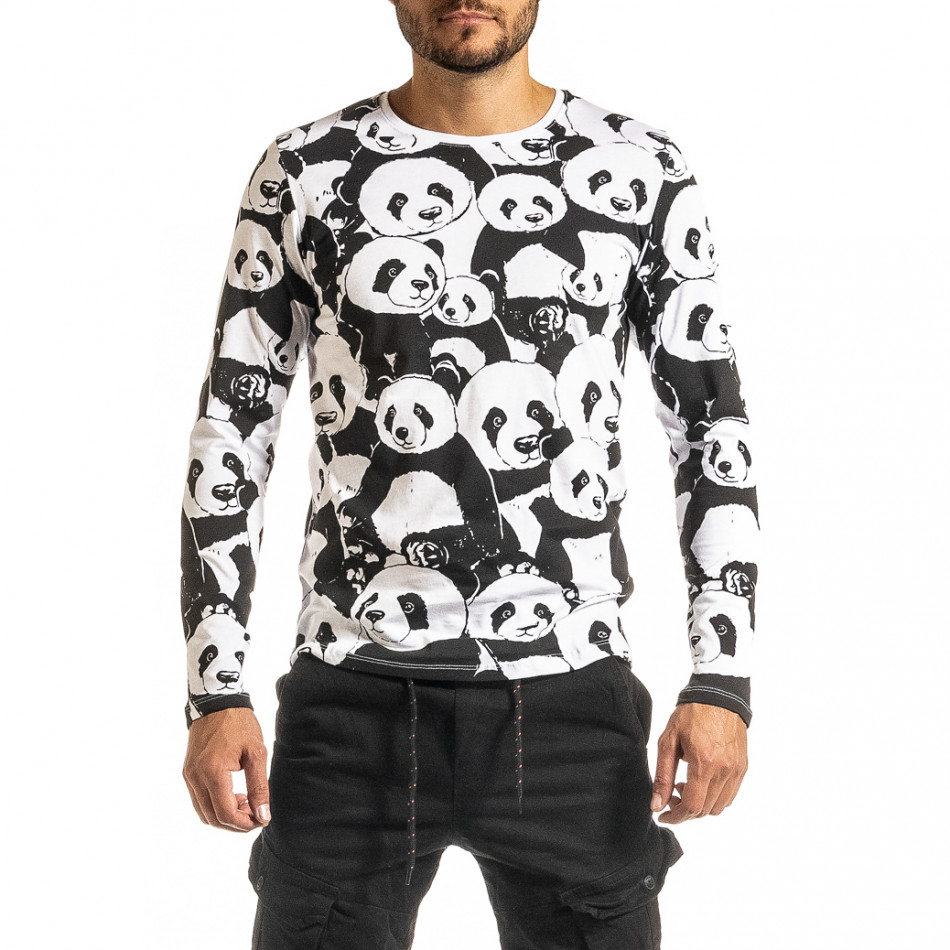 Ανδρική μαύρη μπλούζα Panda tr300920-23