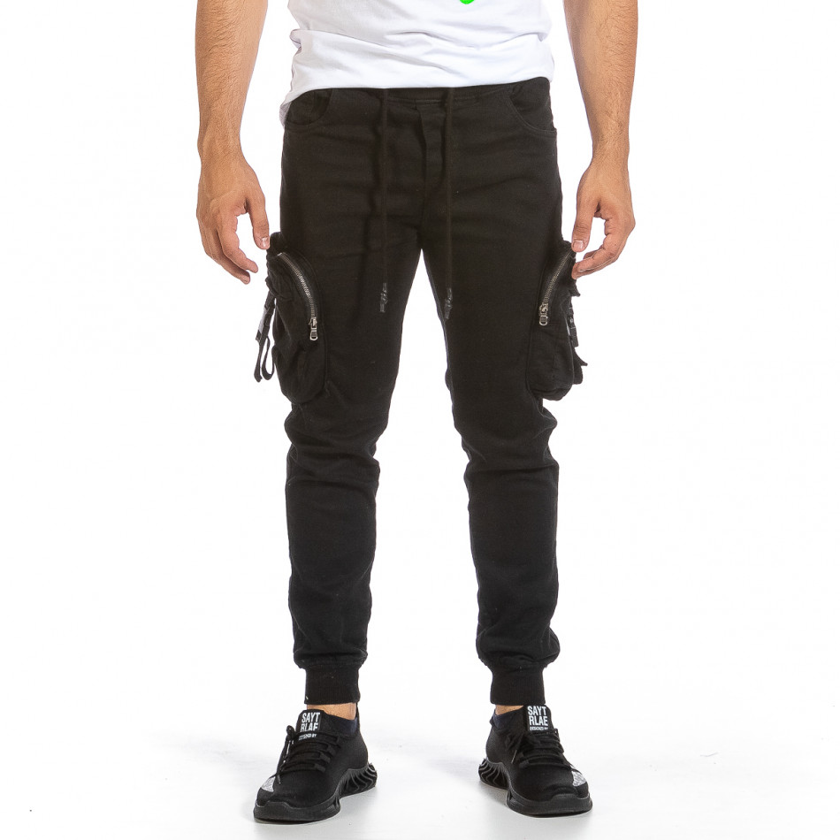 Ανδρικό μαύρο παντελόνι Yes Design KS22-388 it240621-40