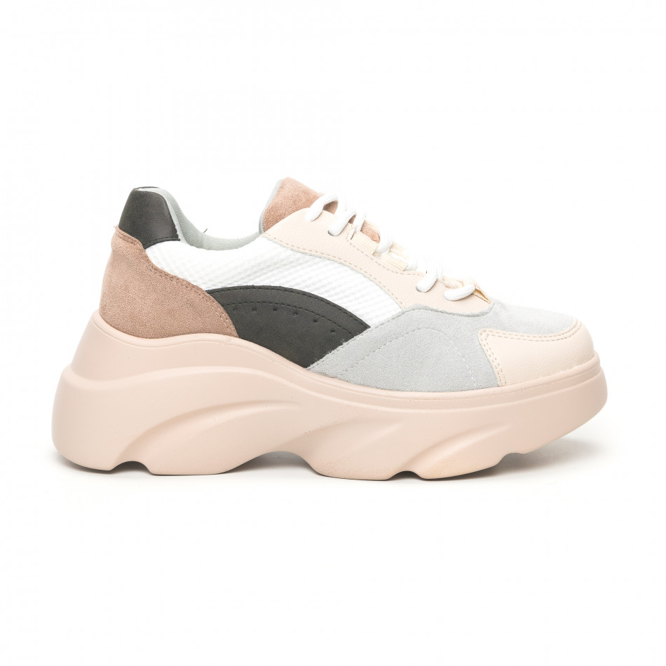 Γυναικεία αθλητικά παπούτσια σε παστέλ χρώματα it051219-14