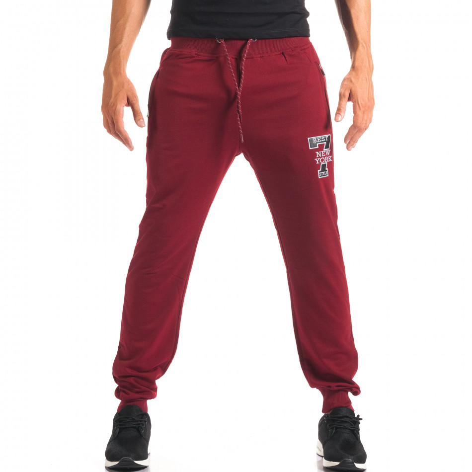Ανδρικό κόκκινο παντελόνι jogger Top Star it160816-32