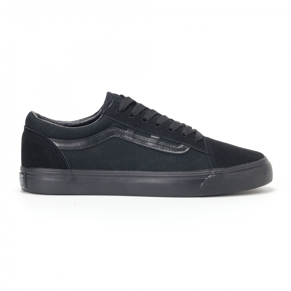 Ανδρικά μαύρα υφασμάτινα sneakers Old Skool it160318-25