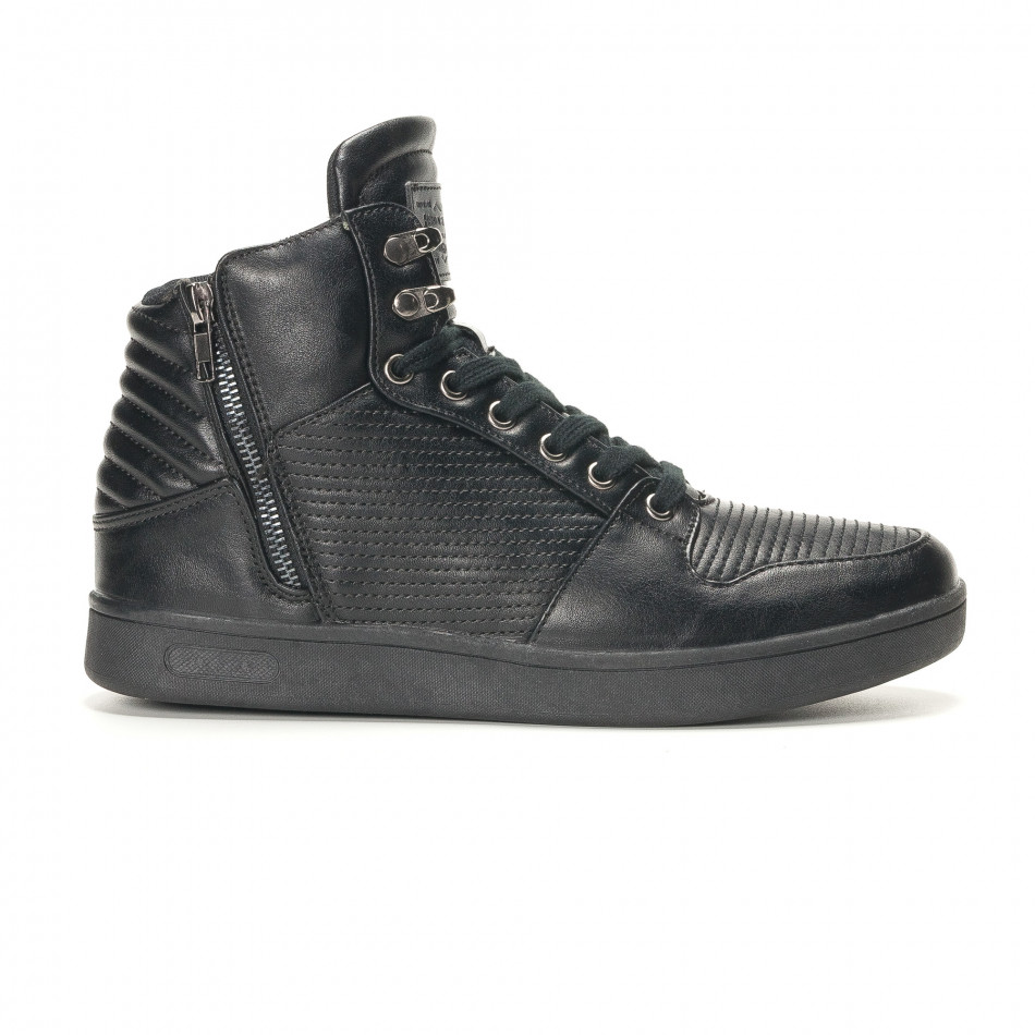 Ανδρικά μαύρα sneakers Montefiori it141016-12