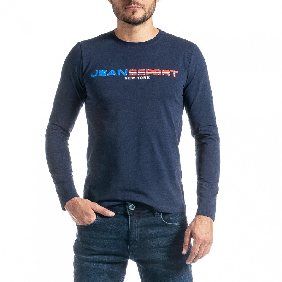 Ανδρική γαλάζια μπλούζα Jeans Sport it300920-47