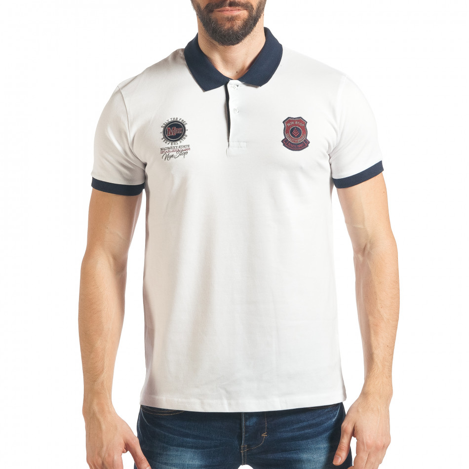 Ανδρική λευκή πολο Madmext tsf020218-59