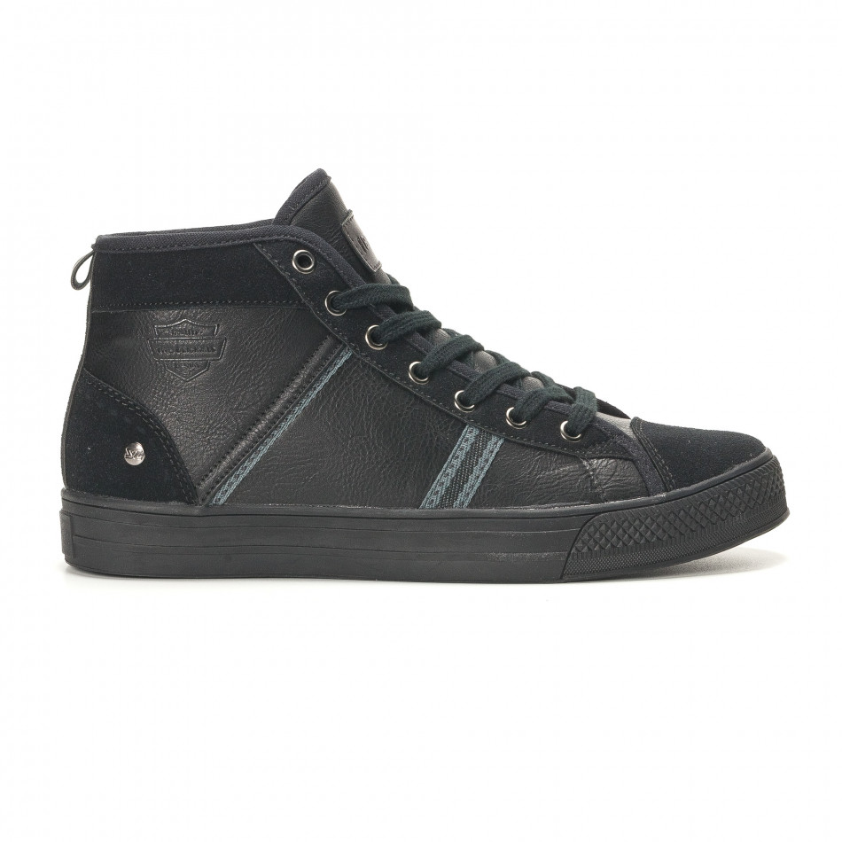 Ανδρικά μαύρα sneakers Montefiori it141016-16