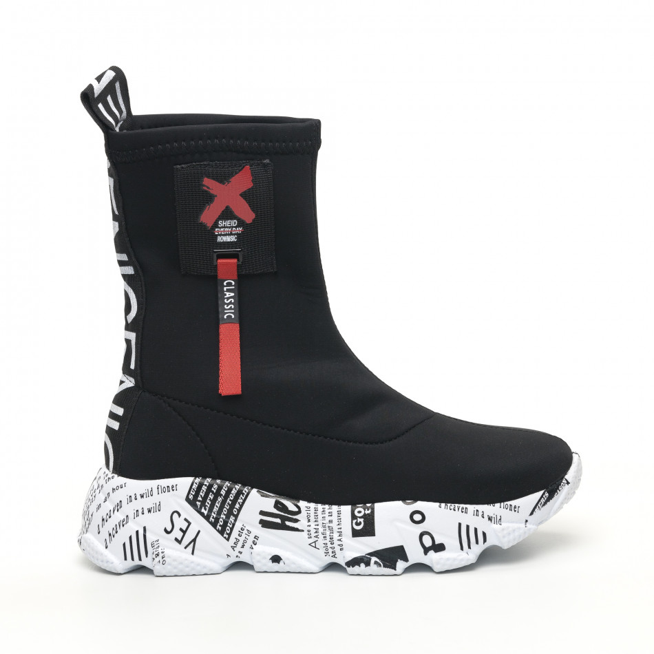 Γυναικεία μαύρα ψηλά sneakers  Inizio tr180320-26