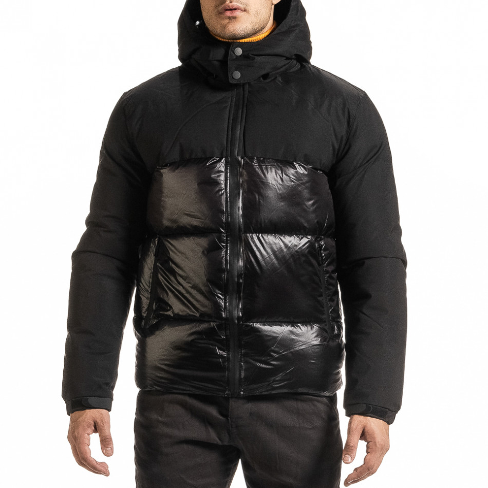Ανδρικό μαύρο χειμωνιάτικο μπουφάν Duca Homme it301020-8