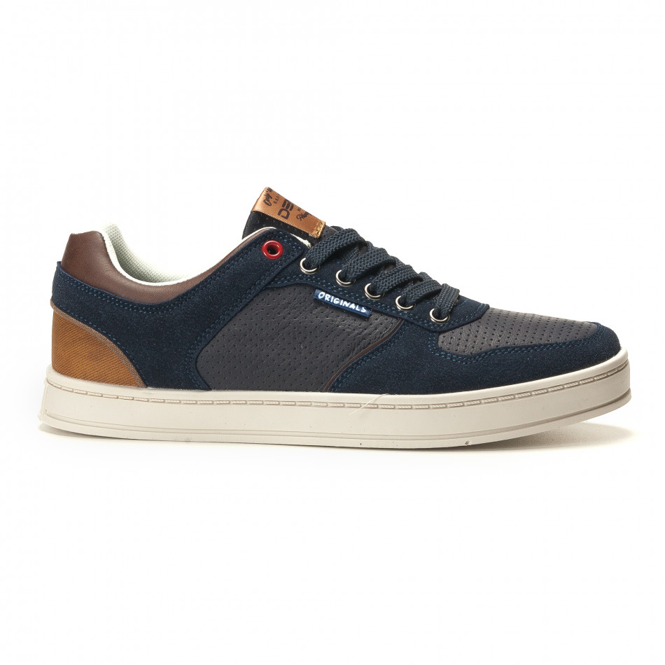 Ανδρικά γαλάζια sneakers Montefiori it260117-16