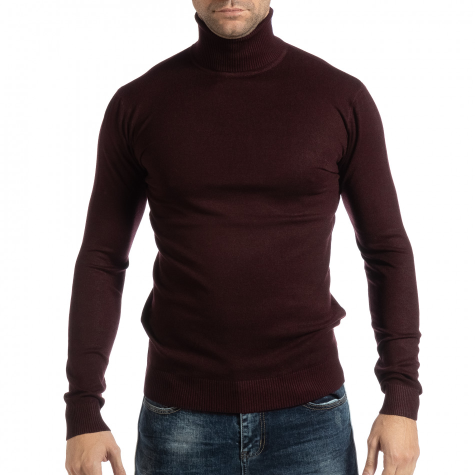 Ανδρικό μπορντό πουλόβερ ζιβάγκο it261018-105