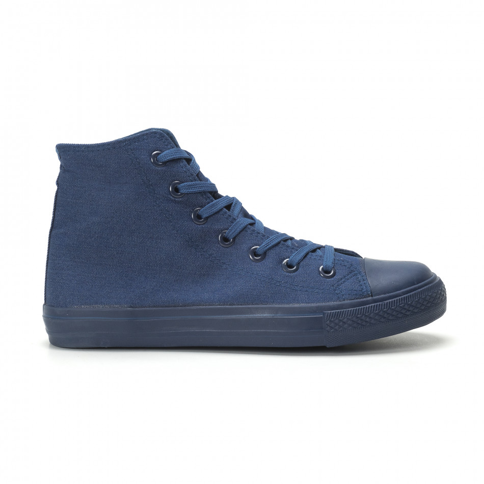Ανδρικά μπλε ψηλά sneakers κλασικό μοντέλο it250119-2