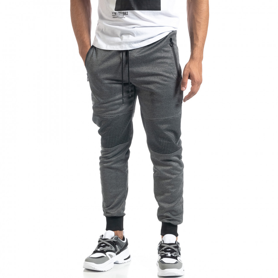 Ανδρική γκρι Jogger με διακόσμηση it041019-4