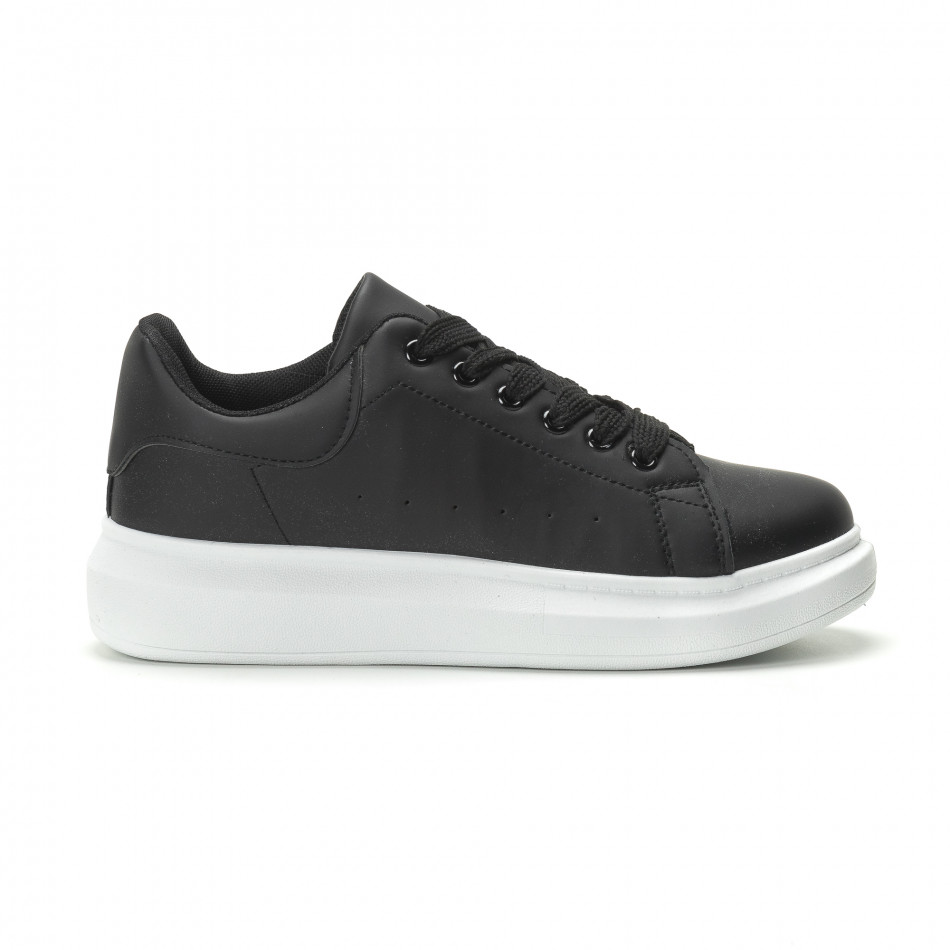 Ανδρικά μαύρα sneakers με χοντρή σόλα it250119-31