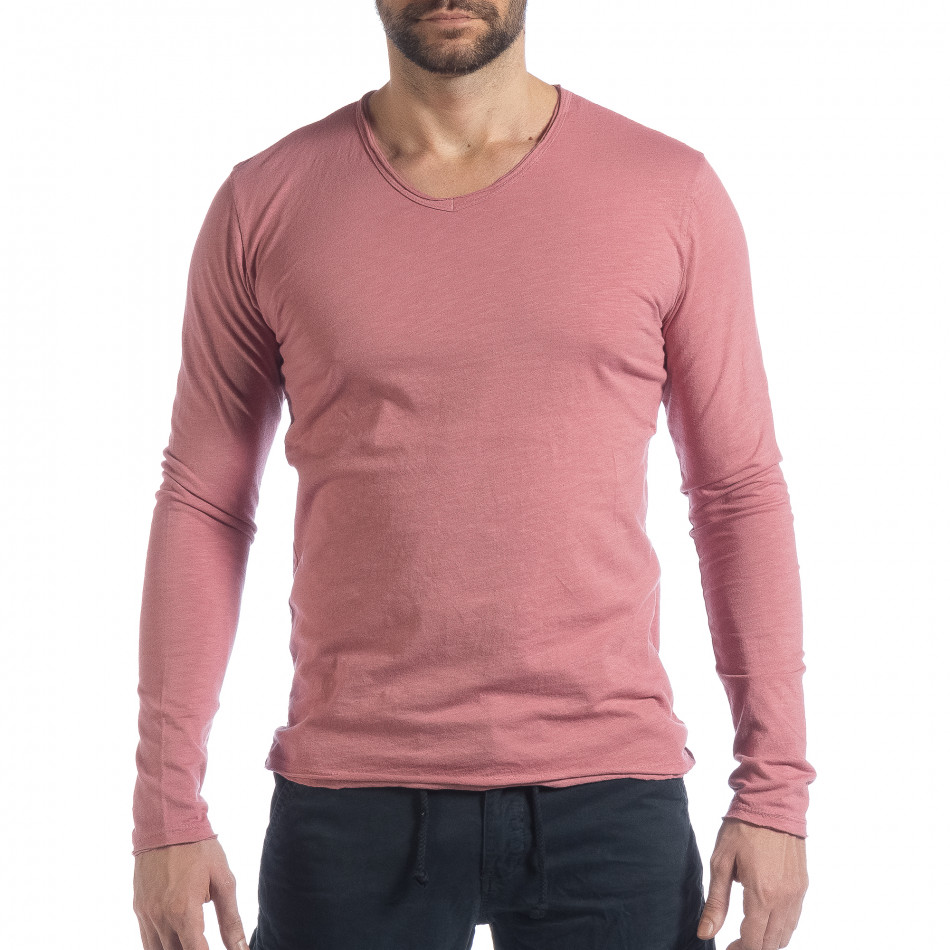 Ανδρική ροζ μπλούζα V-neck it040219-86