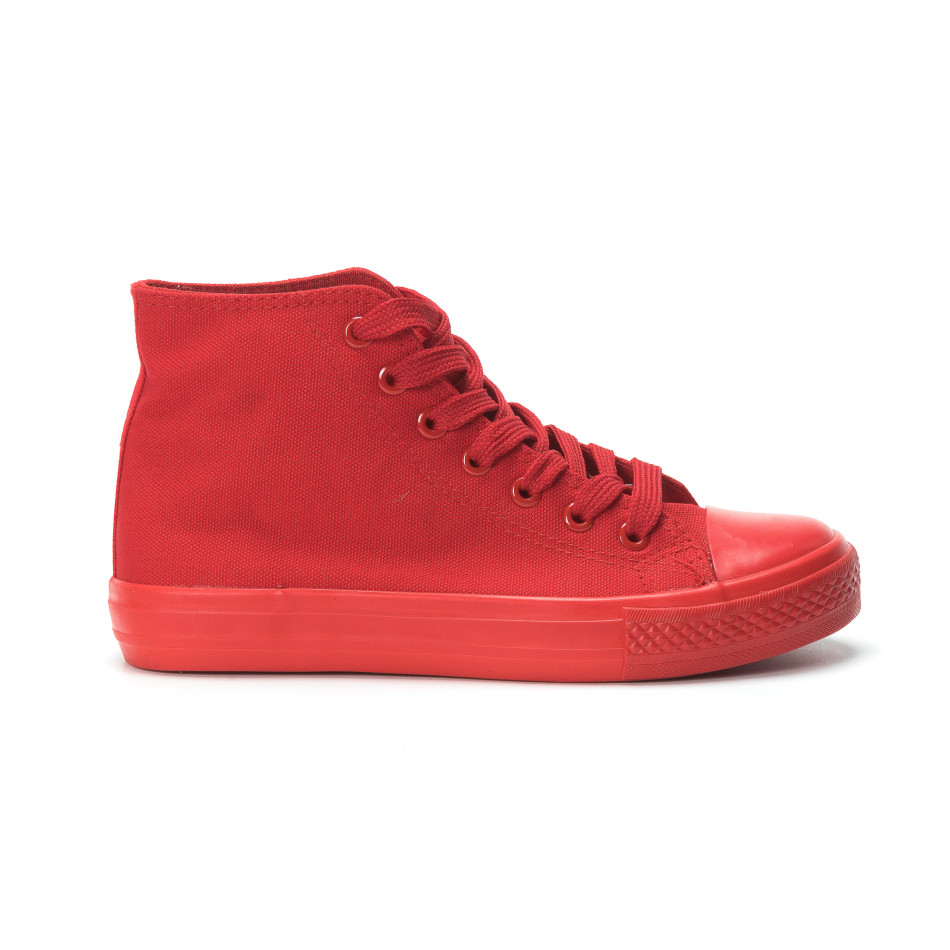 Γυναικεία κόκκινα ψηλά sneakers it250119-78