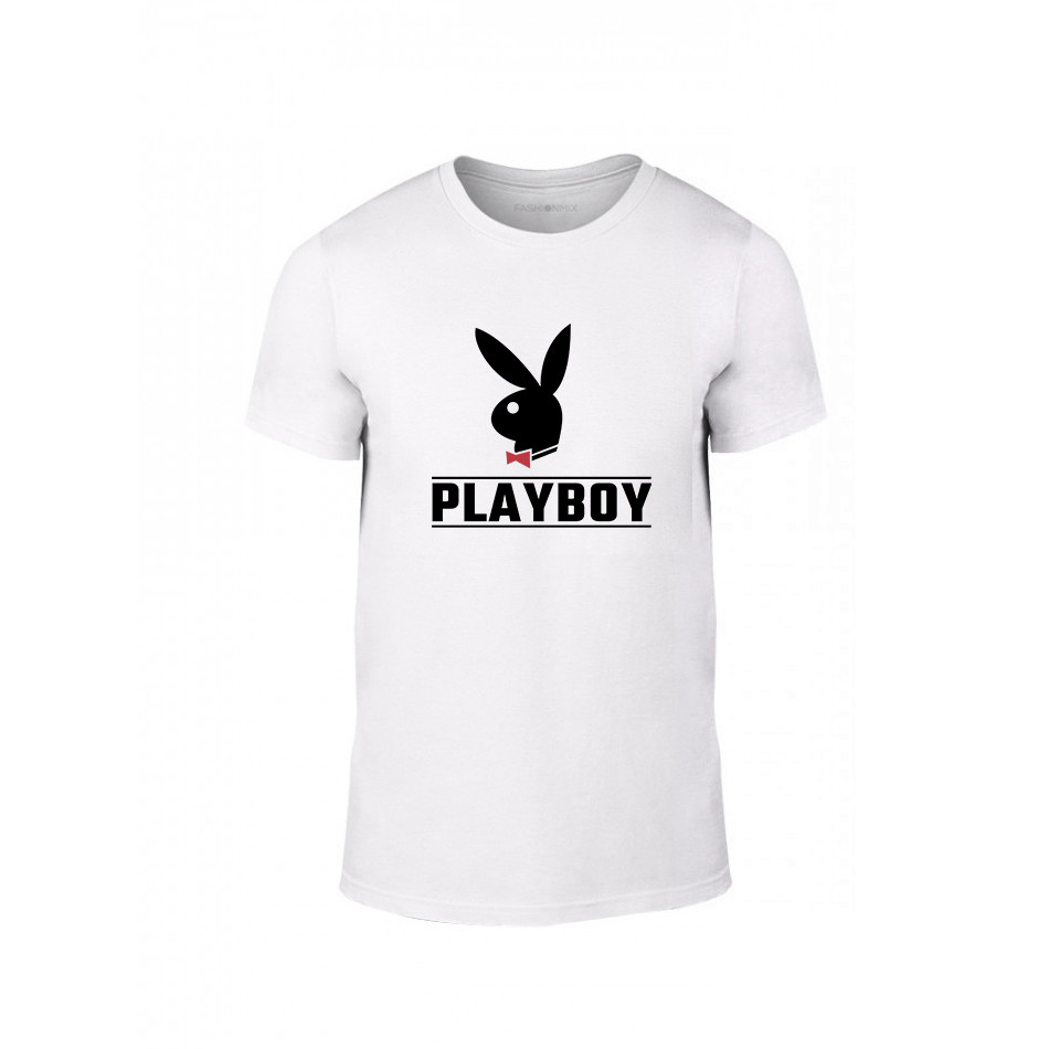 Κοντομάνικη μπλούζα Playboy λευκό Χρώμα Μέγεθος M TMNLPM250M