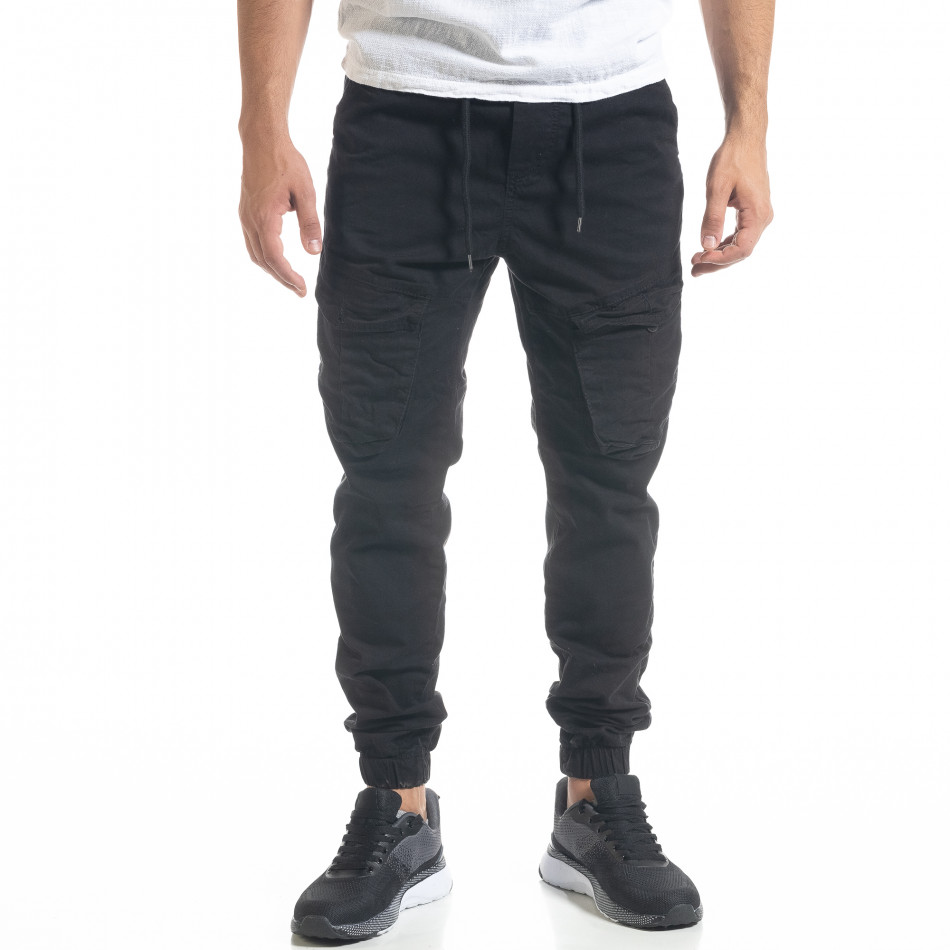 Ανδρικό μαύρο παντελόνι Cargo Jogger tr240420-32