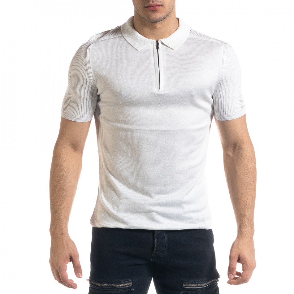 Ανδρική λευκή πολο Breezy tr110320-56