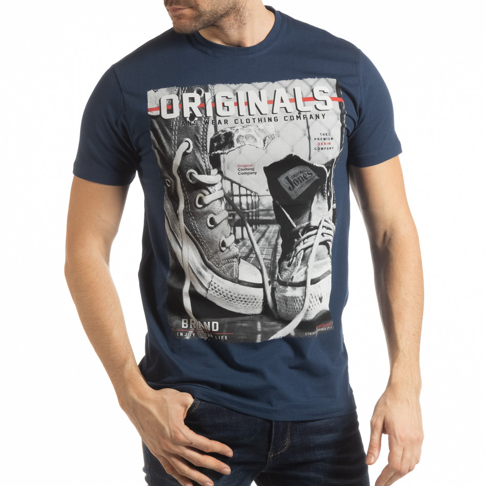 Ανδρική μπλε κοντομάνικη μπλούζα Originals tsf190219-80