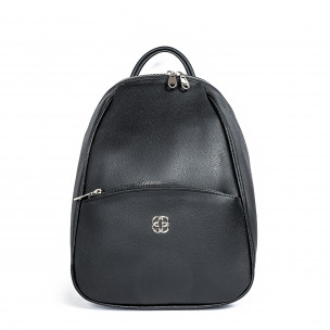 Γυναικεία μαύρη τσάντα backpack shagreen