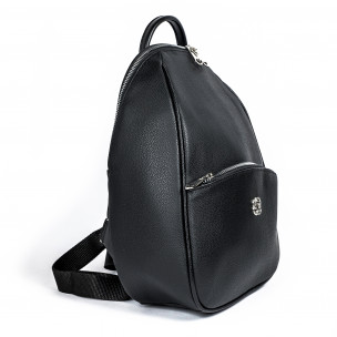 Γυναικεία μαύρη τσάντα backpack shagreen 2