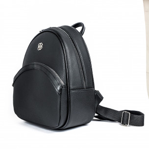 Γυναικεία μαύρη τσάντα backpack shagreen 2