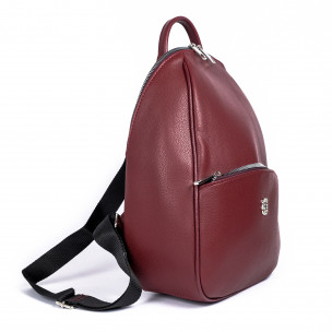 Γυναικεία μπορντό τσάντα backpack shagreen 2
