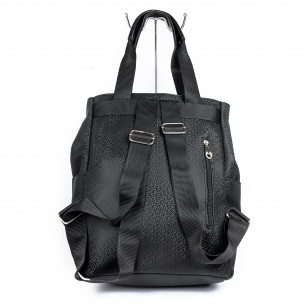 Γυναικεία μαύρη τσάντα με λουράκια 2