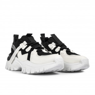 Γυναικεία Sneakers Κάλτσα Chunky σε μαύρο και άσπρο Simius CT8731 2