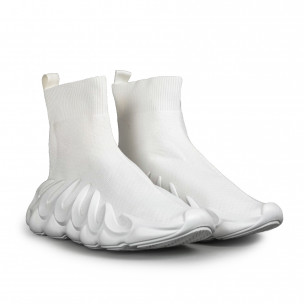 Γυναικεία λευκά sneakers κάλτσα U11YD 5069-2 2