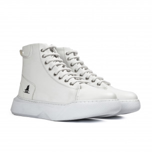 Ανδρικά λευκά ψηλά sneakers Boa 0155 2